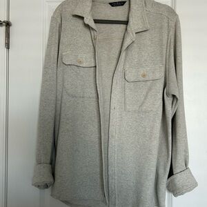 Alpine Light Gray Casual Button Down Shirt